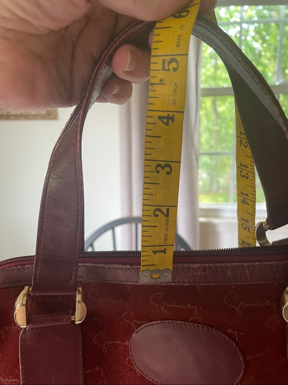 Givenchy Burgundy Suede Calfskin Monogram Vintage Bowling Satchel Bag - Picture 16 of 16